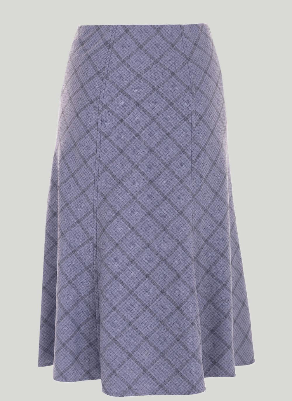 Printed Check Lined Skirt 27"