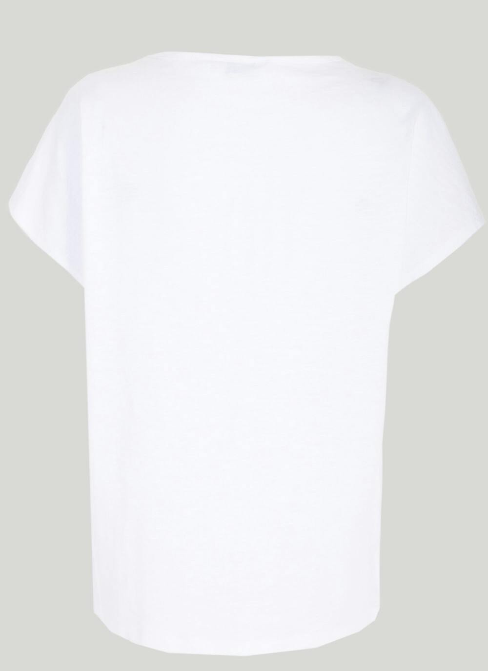 Pure Cotton Embroidered Neck T-Shirt
