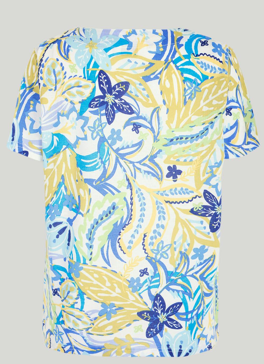 Printed V Neck T-Shirt