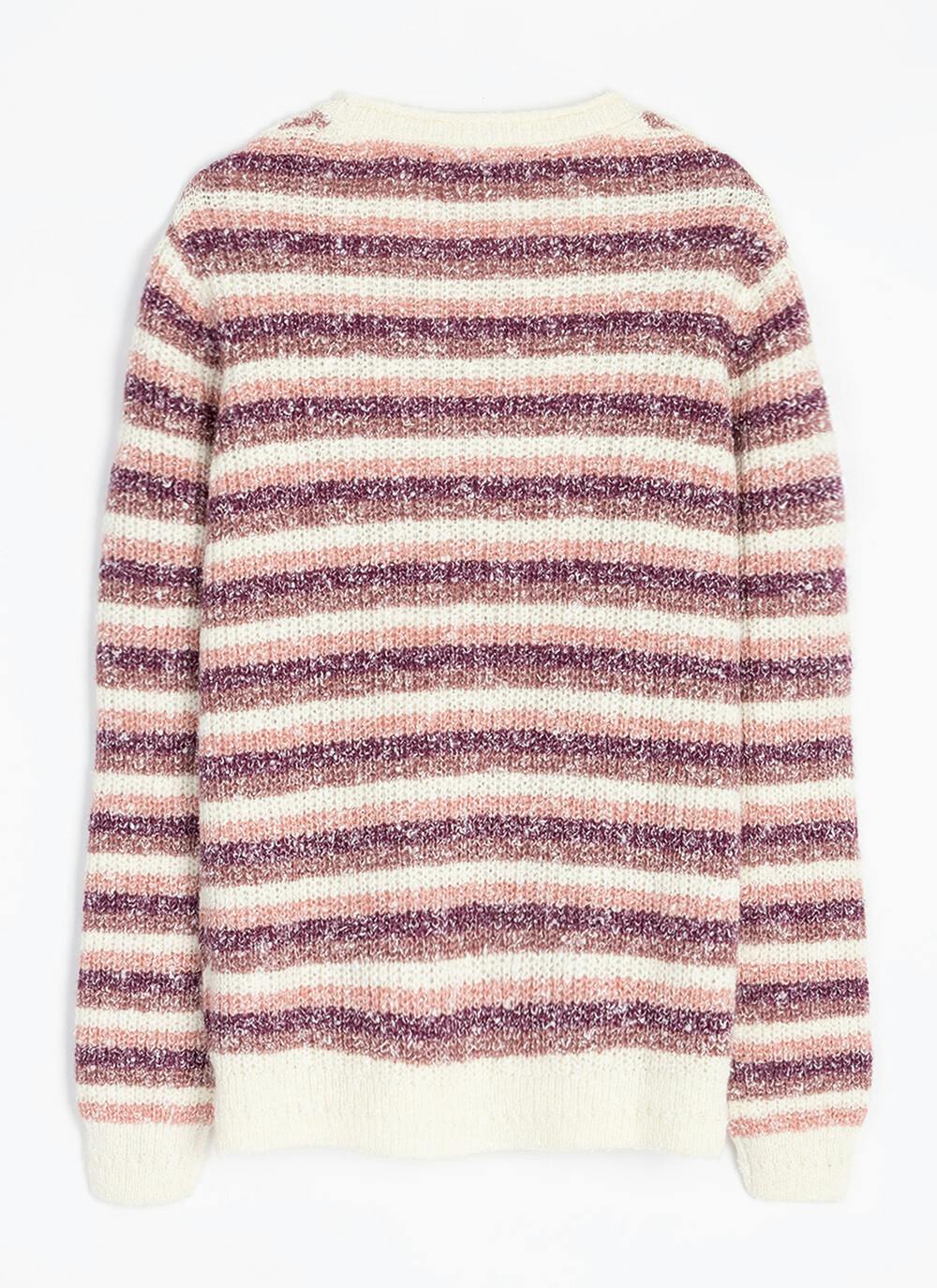 Striped Crew Neck Pocket Jumper