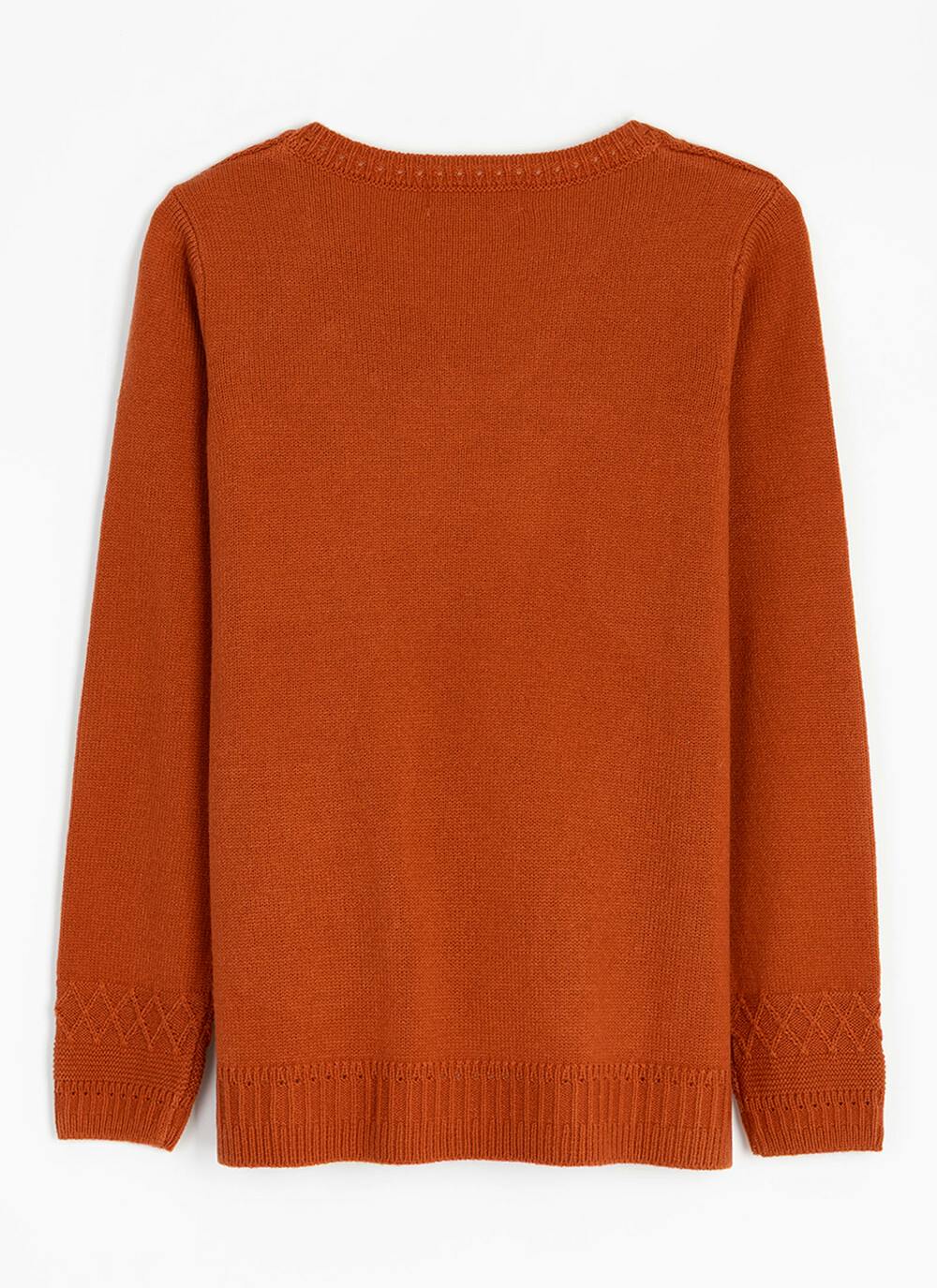 Textured Stitch V Neck Jumper