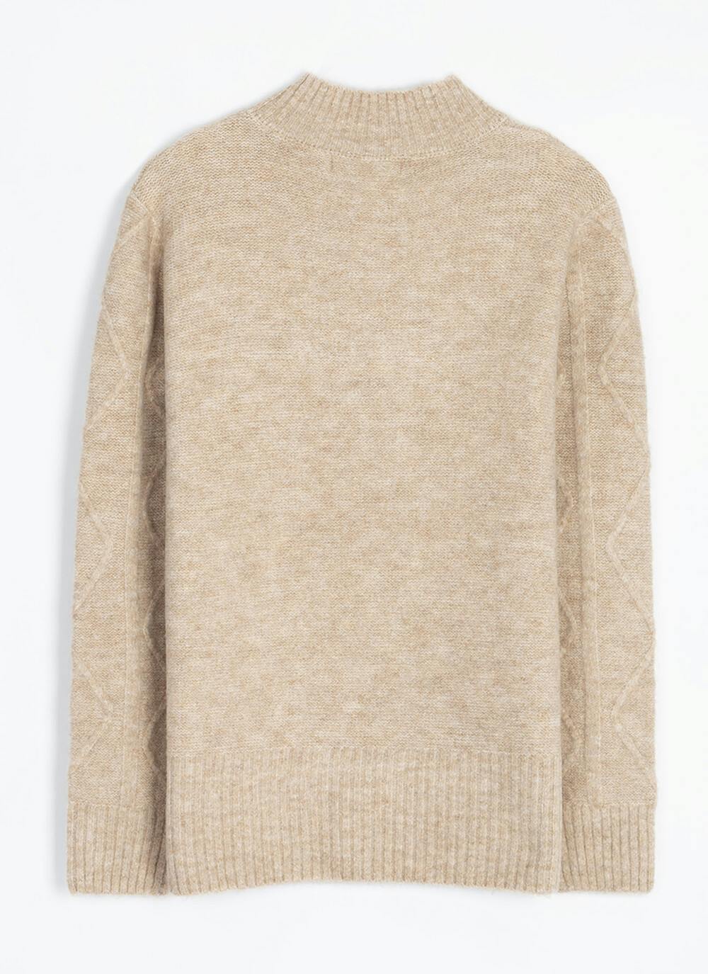 Diamond Stitch Turtle Neck Jumper