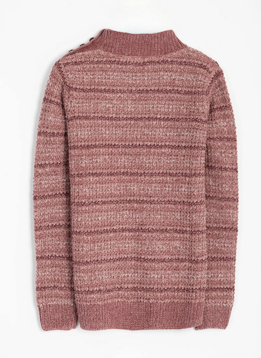 Chenille Striped Turtle Neck Jumper