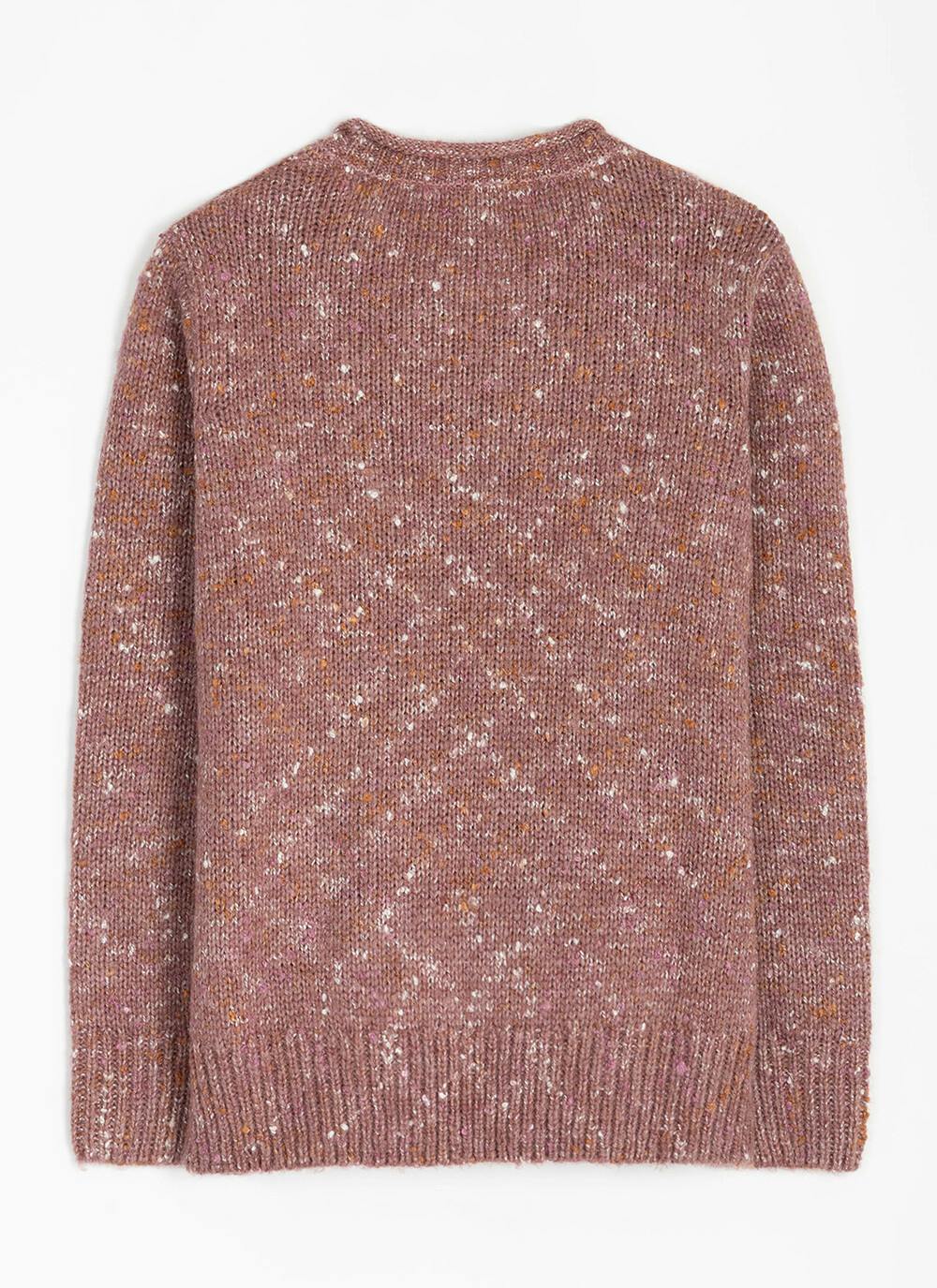 Wool Blend Cable Nep Knit Crew Neck Jumper