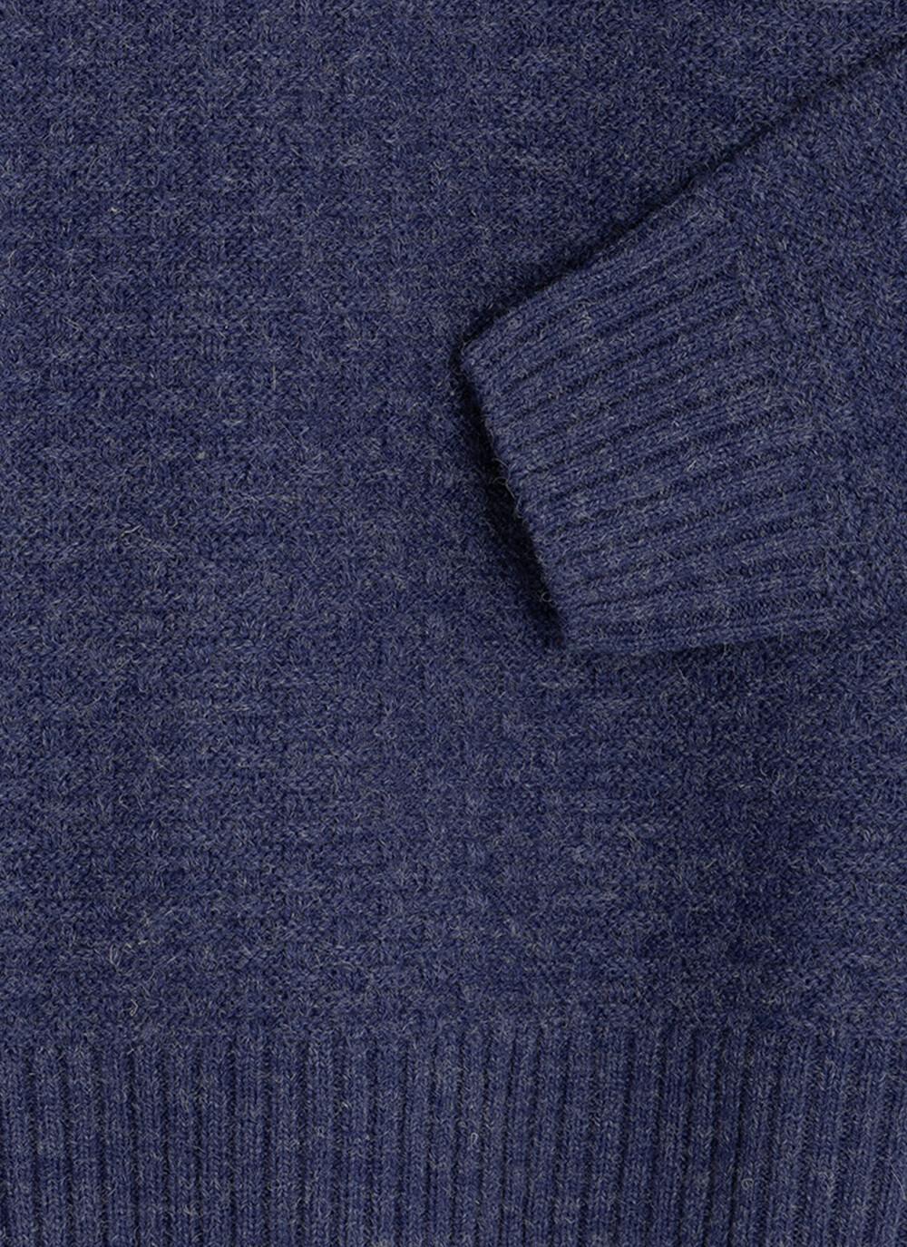 Textured Knit With Wool Crew Neck Jumper