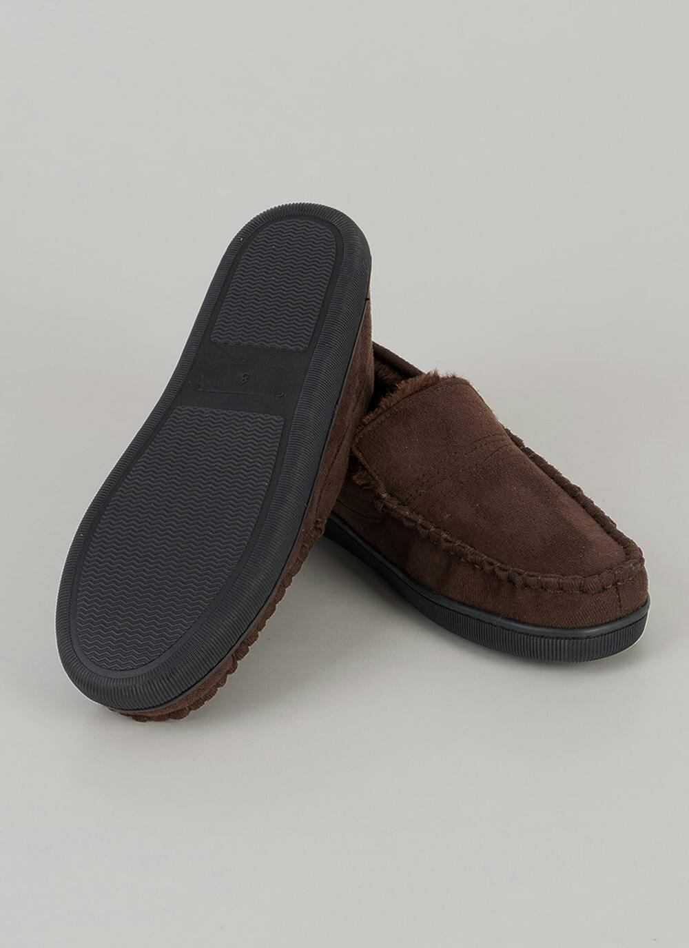 Plush Lined Faux Suede Mocassin Slipper