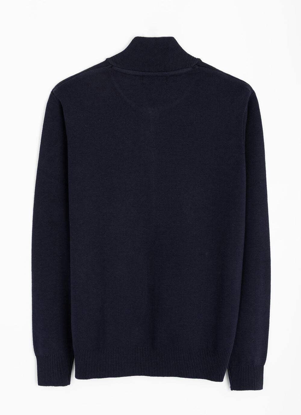 Cotton Rich Bomber Style Zip Cardigan