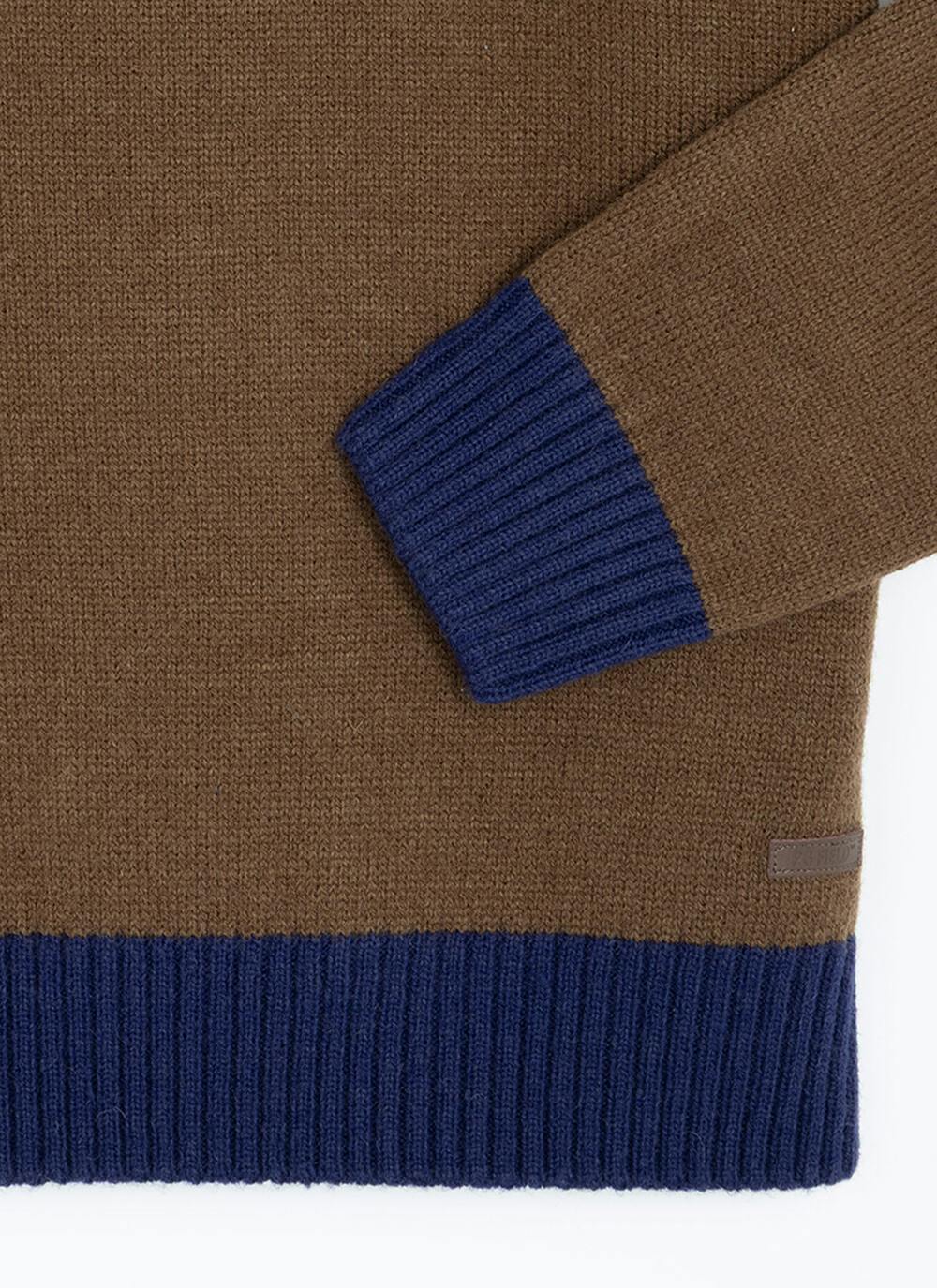 Fairisle Yoke Crew Neck Jumper With Wool