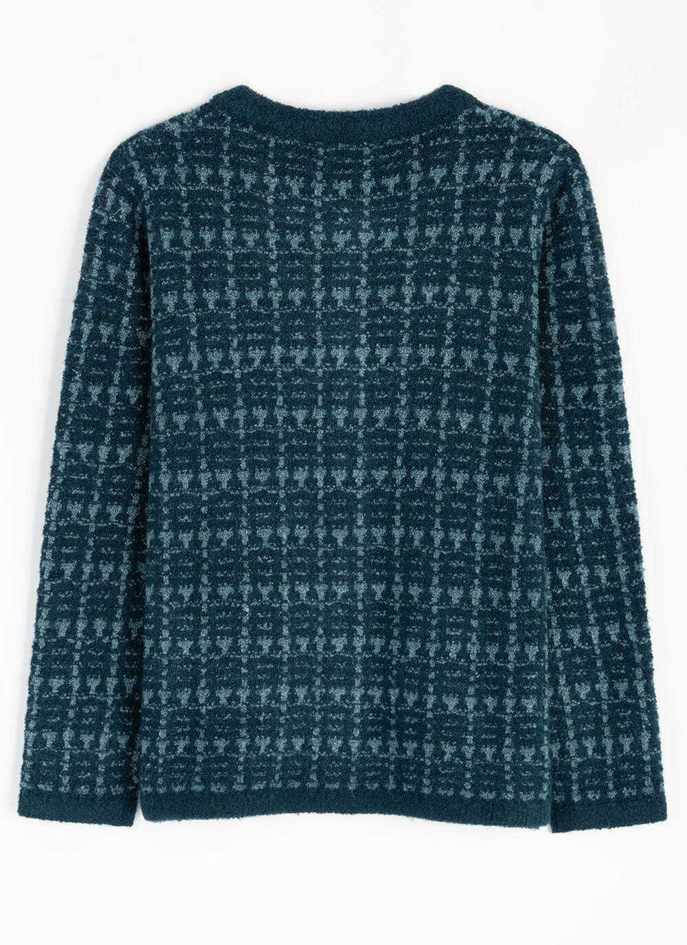 Checkerboard Knit Cardigan