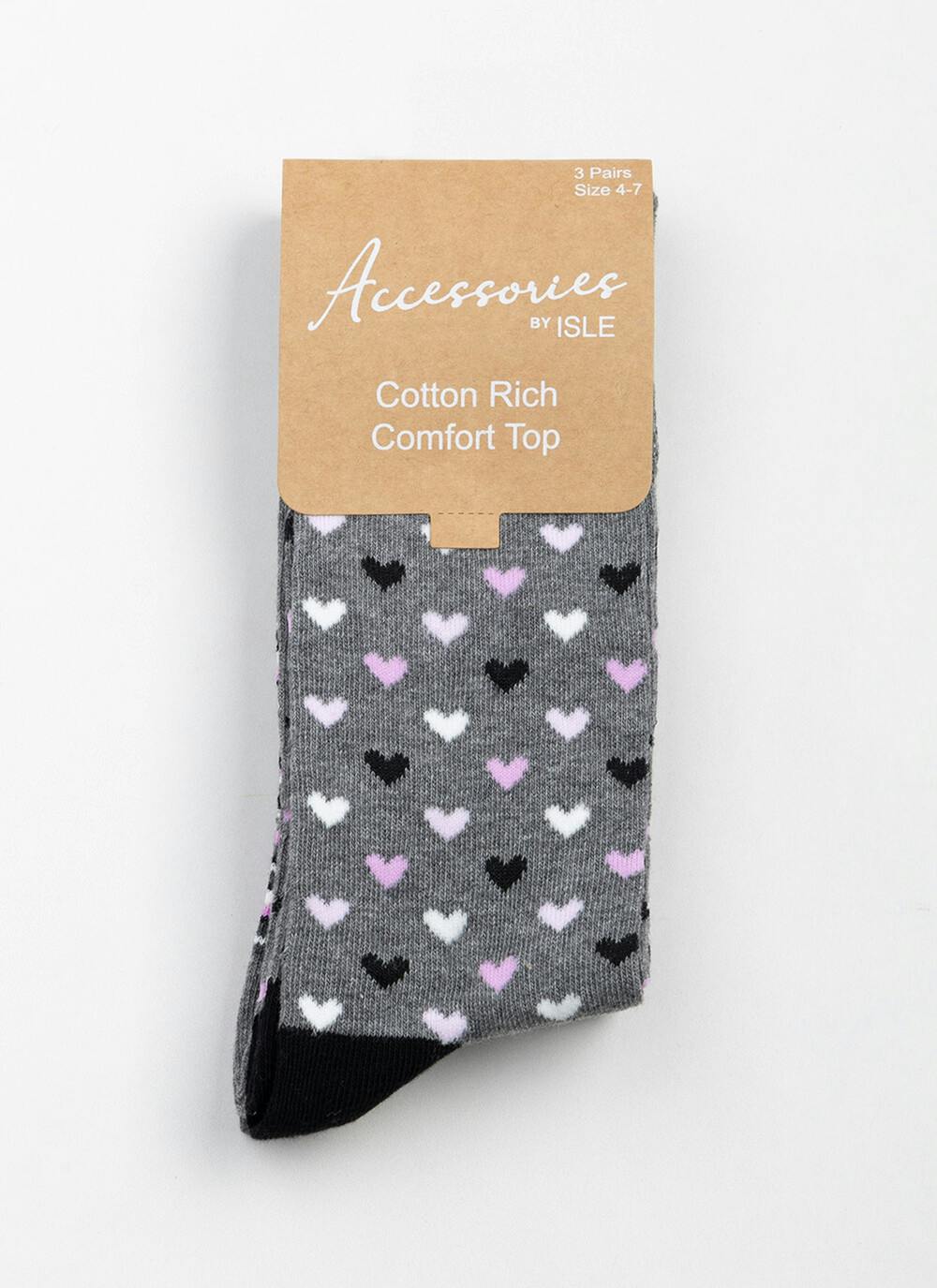 3pk Cotton Rich Comfort Top Stripe Socks