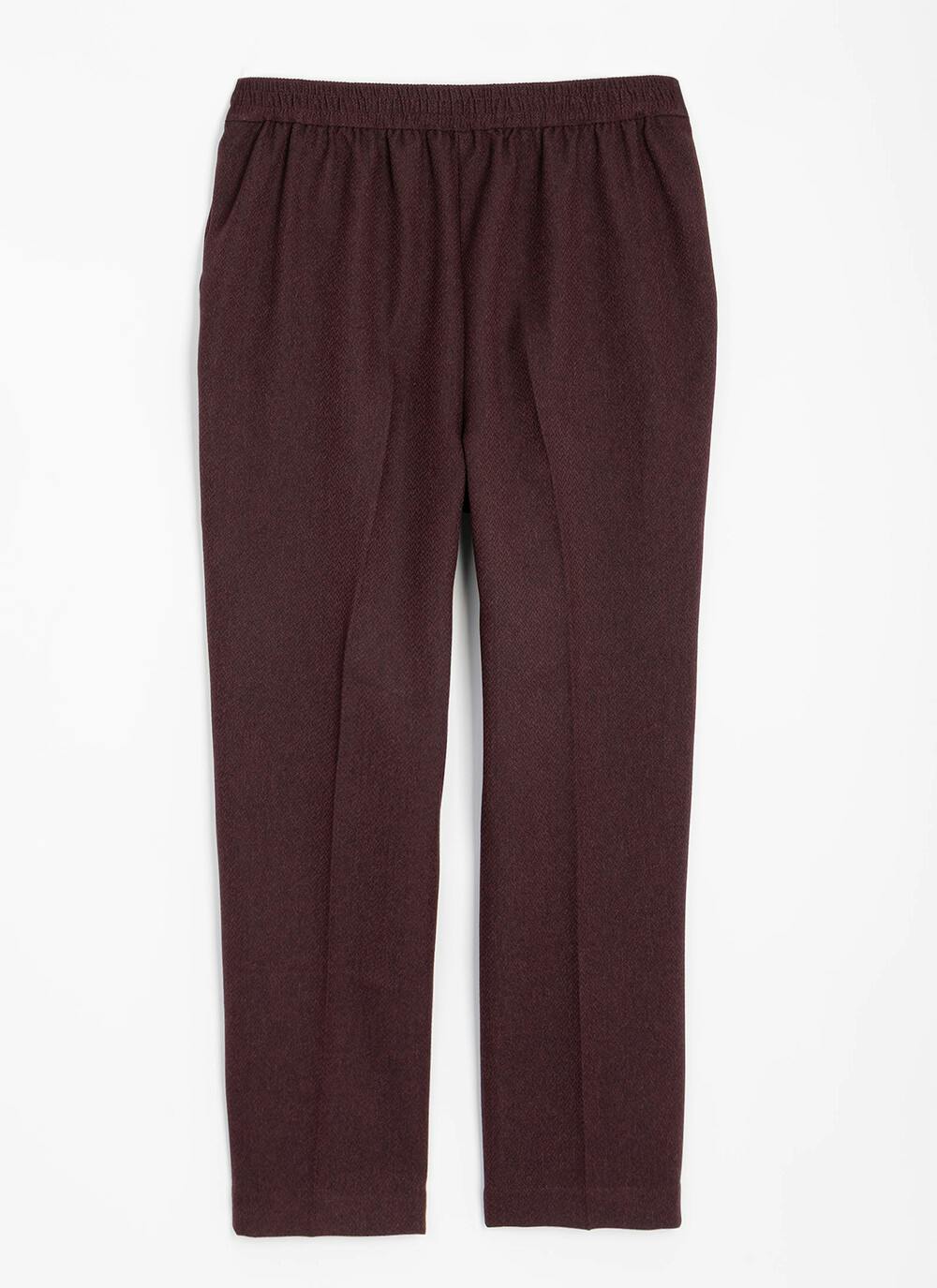 Comfort Fit Woven Herringbone Trousers
