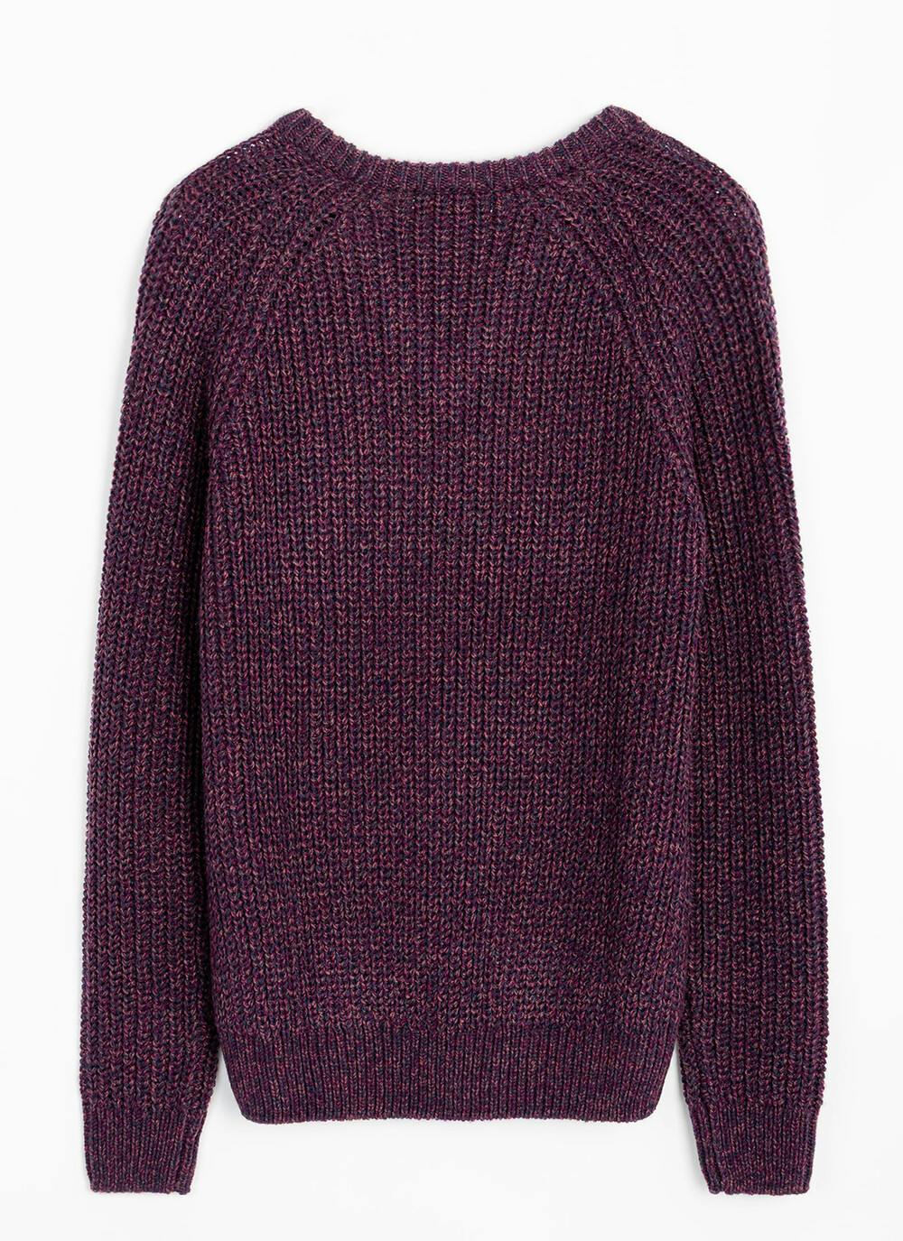 V Neck Fisherman Rib Jumper