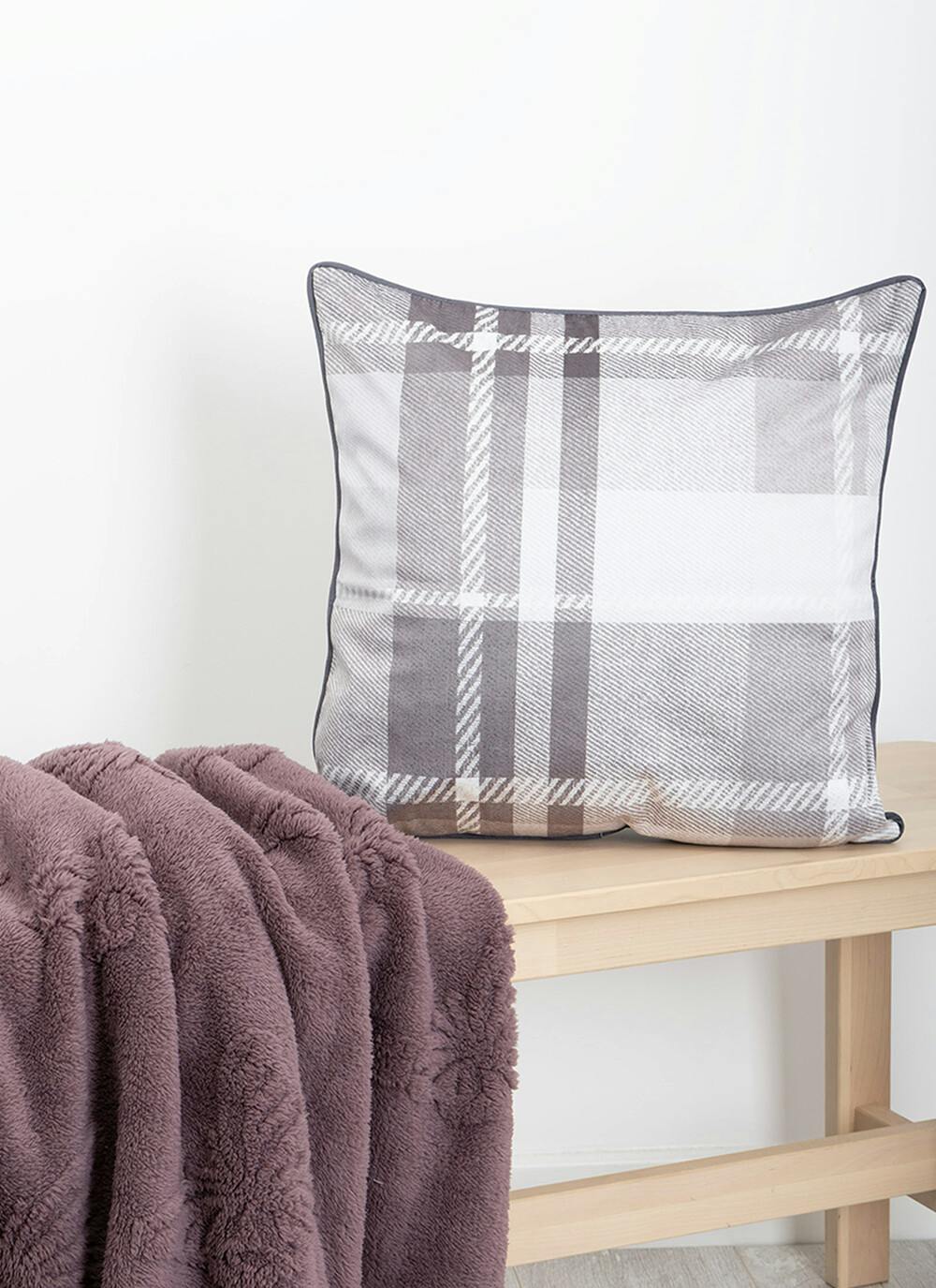 Hedgehog Print Velvet Grey Cushion