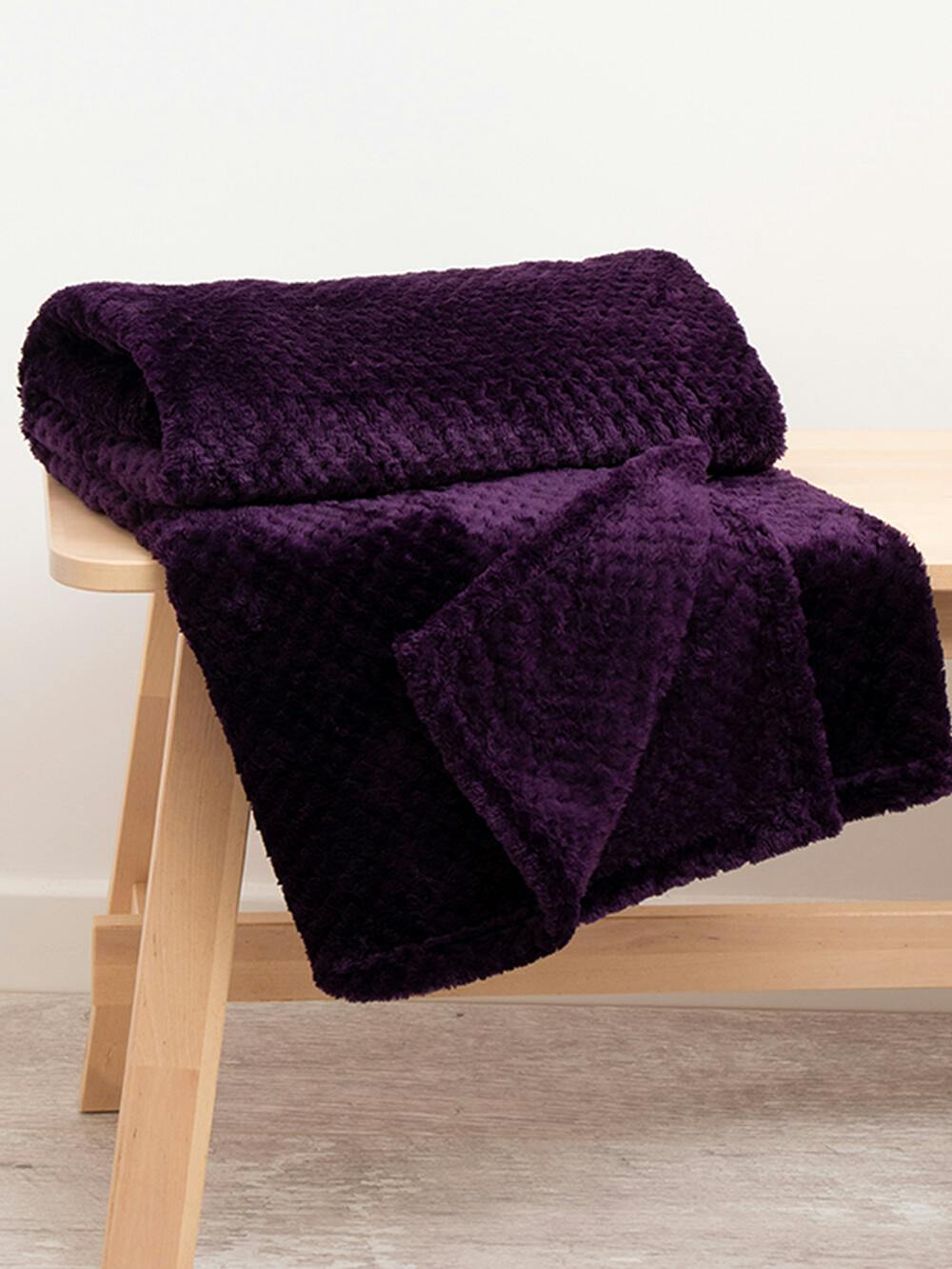  Purple Large Waffle Fleece Throw