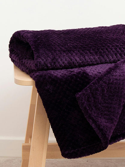  Purple Large Waffle Fleece Throw