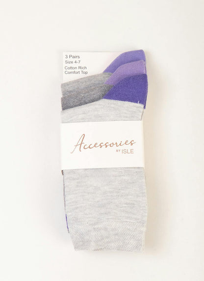  3 Pack Grey Socks