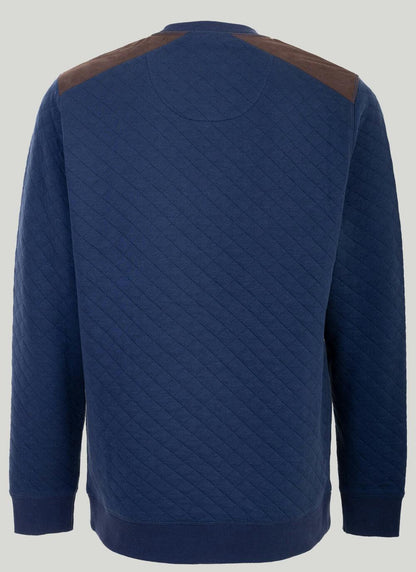  Crew Neck Suede Trim Sweatshirt