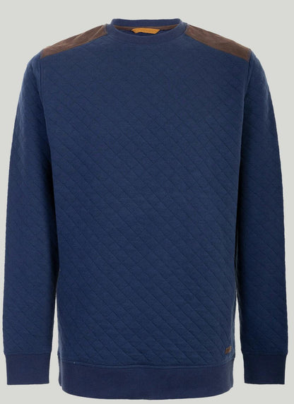  Crew Neck Suede Trim Sweatshirt