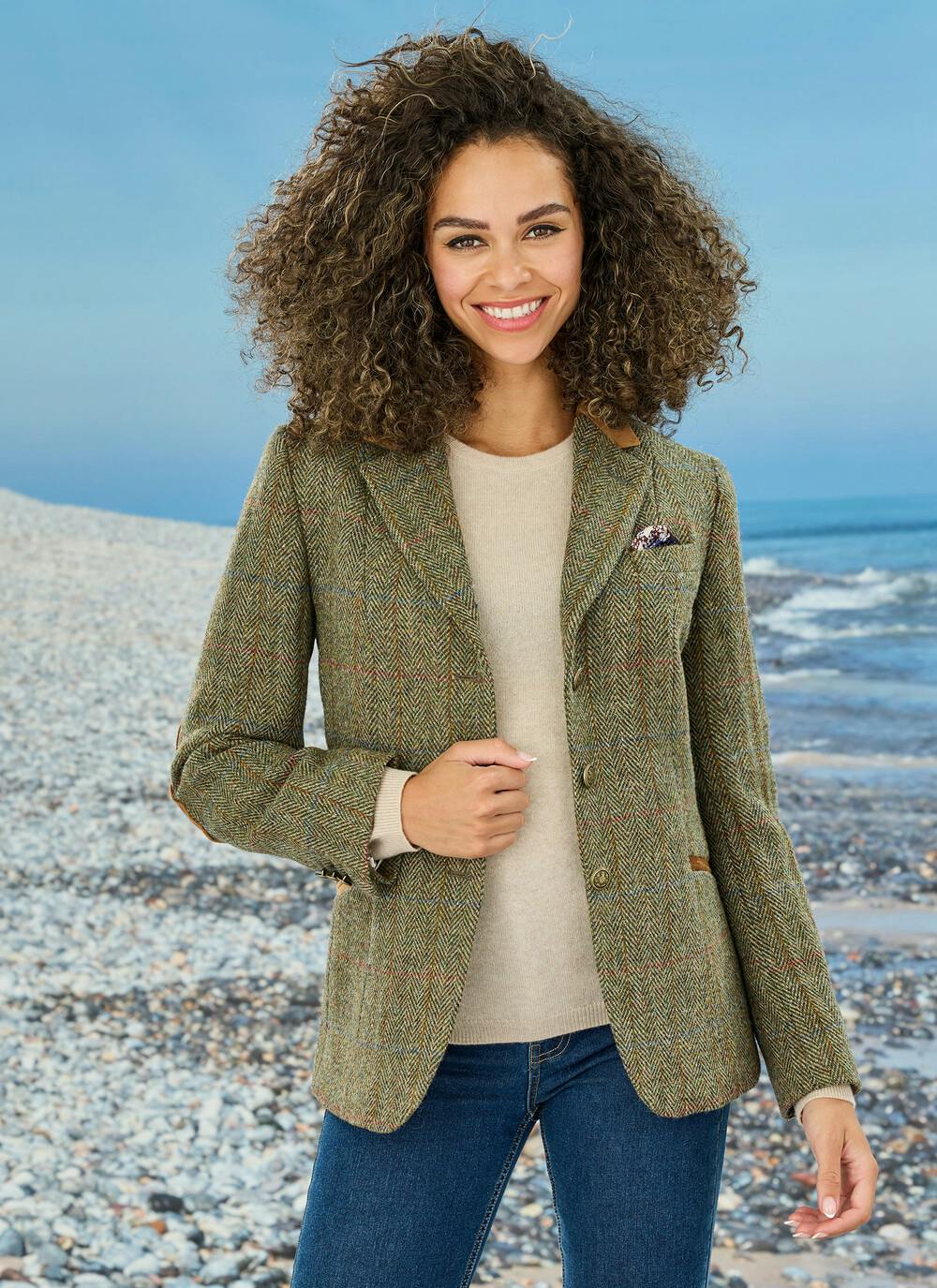  Uist Green Overcheck HARRIS TWEED® Ladies' Jacket