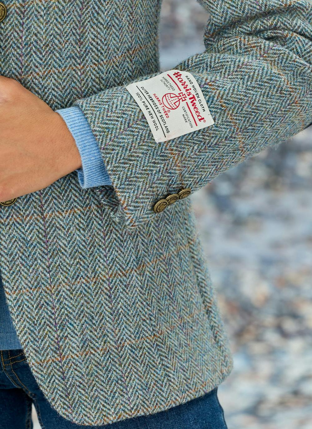  Iona Light Blue Overcheck HARRIS TWEED® Ladies' Jacket