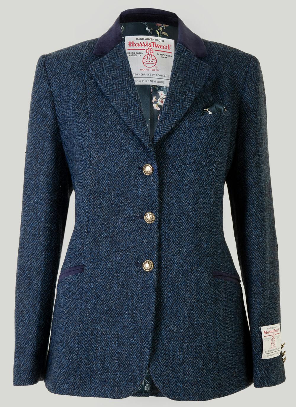  Benbecula Navy Herringbone HARRIS TWEED® Ladies' Jacket