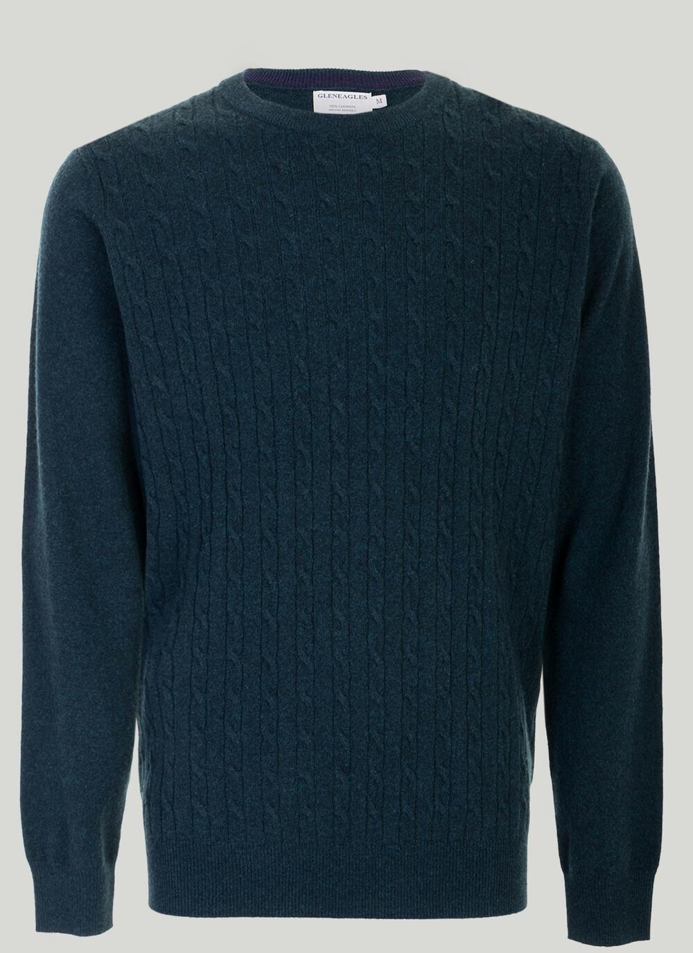  Pure Cashmere Cable Crew Neck Jumper