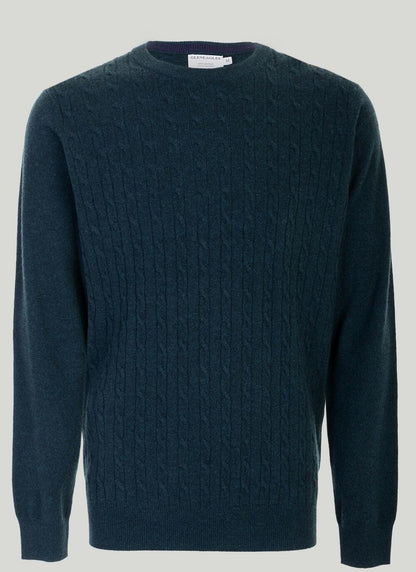  Pure Cashmere Cable Crew Neck Jumper