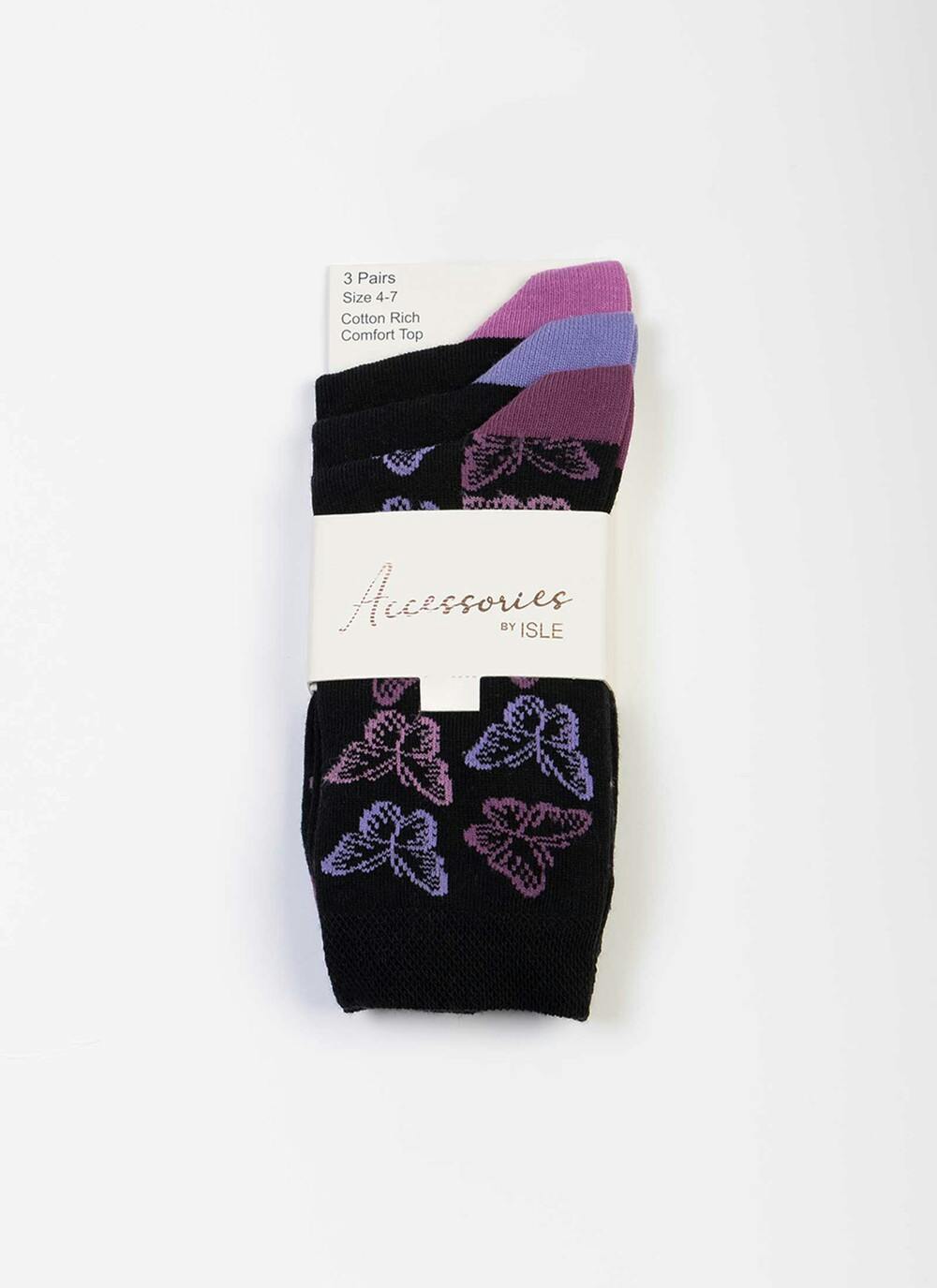  3 Pack Butterfly Socks