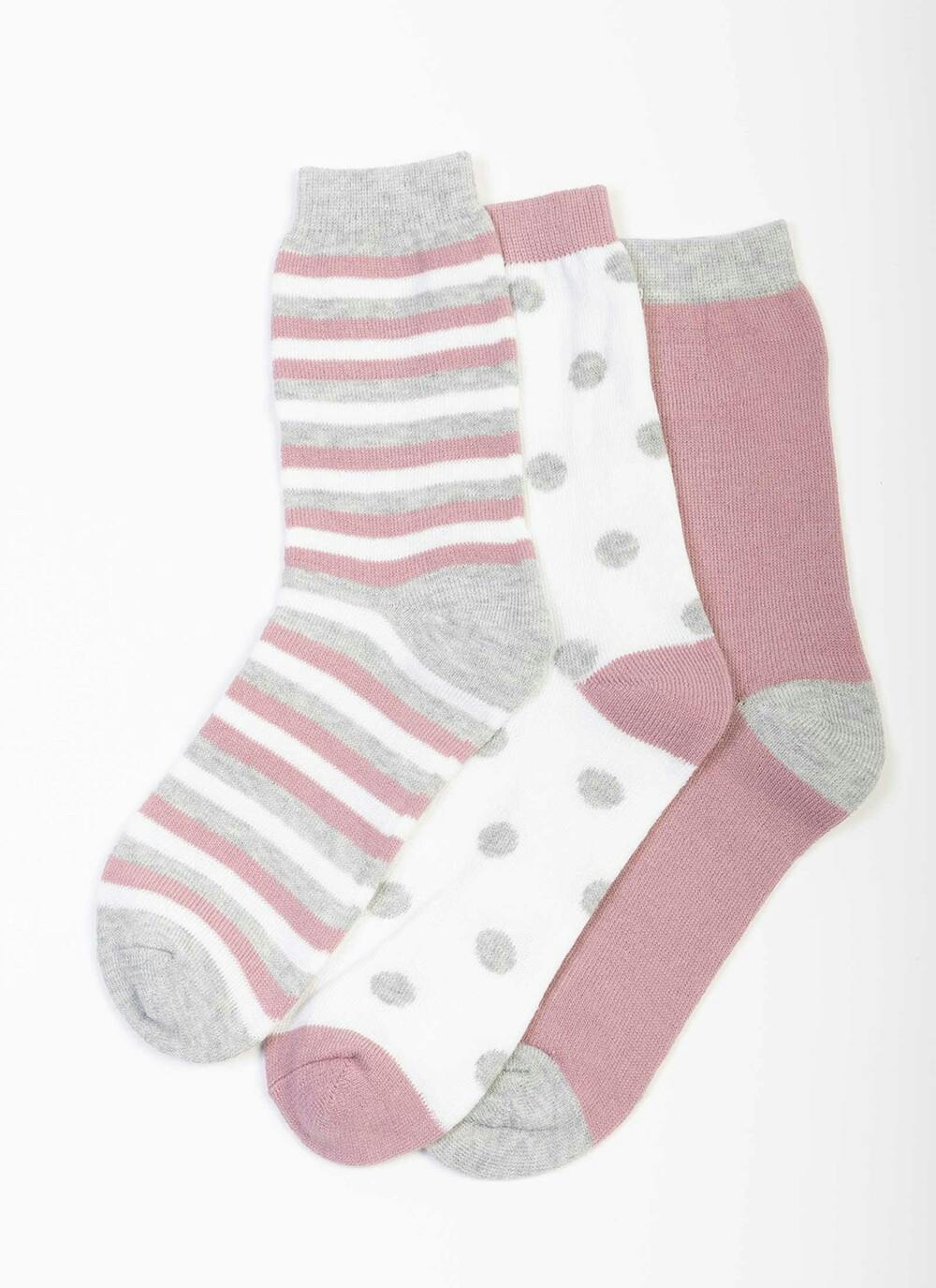  3 Pack Pink Thermal Socks