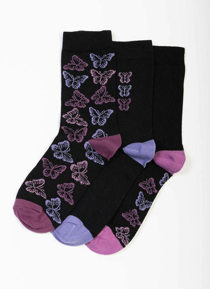  3 Pack Butterfly Socks