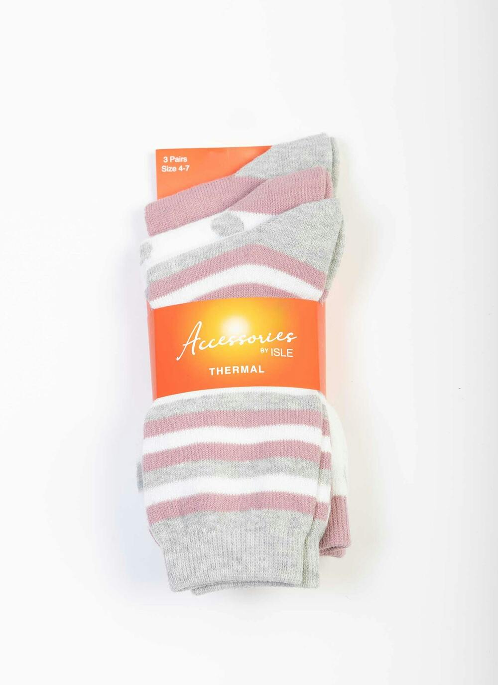  3 Pack Pink Thermal Socks