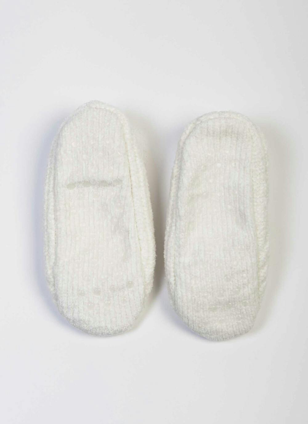  Cream Chenille Slipper Socks