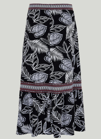  Jersey Tiered Midi Skirt