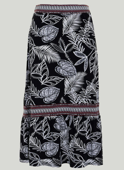  Jersey Tiered Midi Skirt