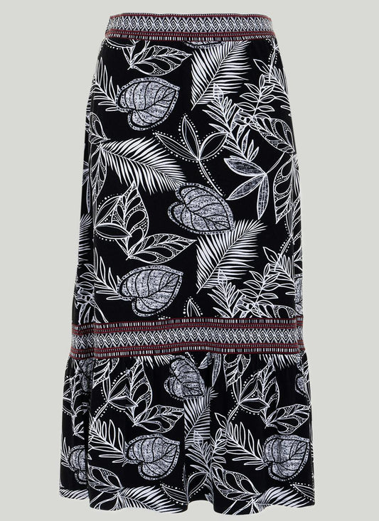  Jersey Tiered Midi Skirt