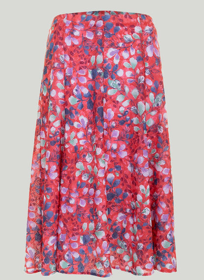  Printed A Line Midi Skirt