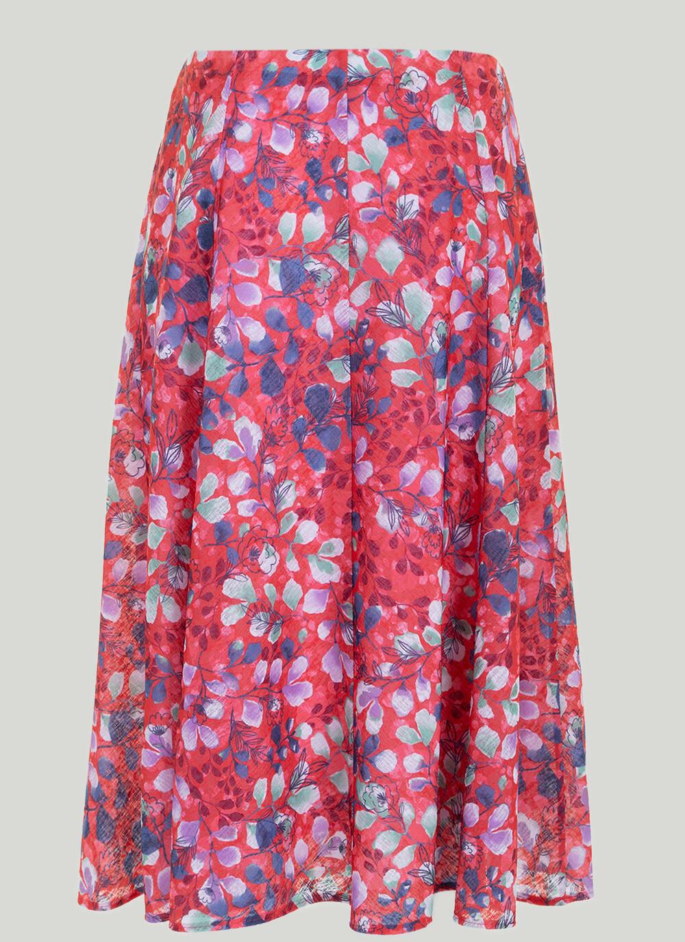  Printed A Line Midi Skirt