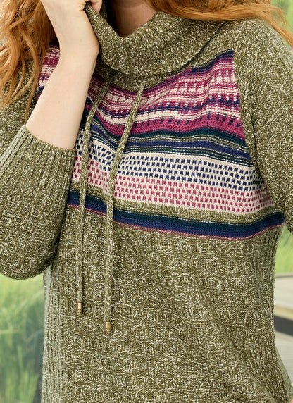  Cowl Neck Fairisle Jumper