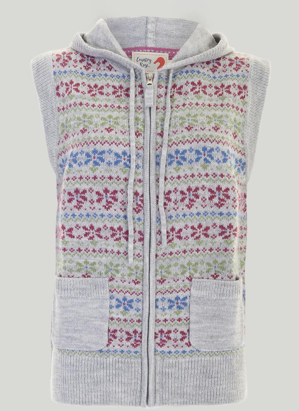  Fairisle Zip Up Knit Gilet