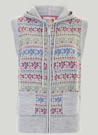  Fairisle Zip Up Knit Gilet