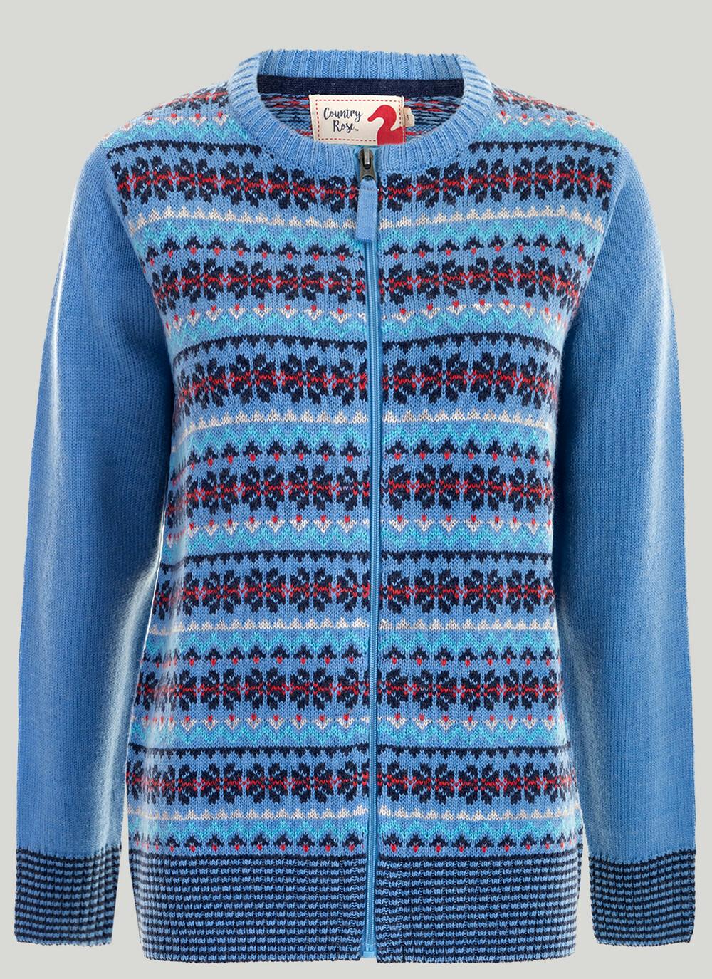  Fairisle Zip Up Cardigan