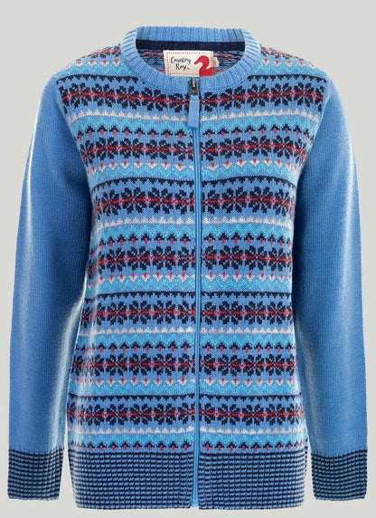  Fairisle Zip Up Cardigan