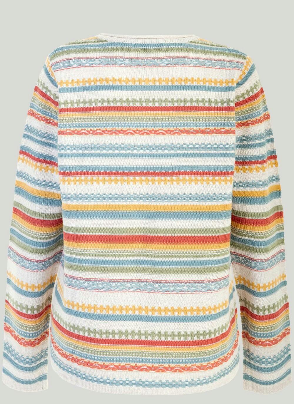  Textured Fairisle Crew Neck Jumper