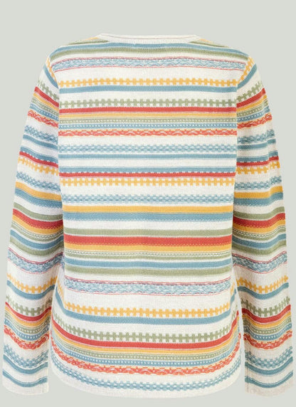  Textured Fairisle Crew Neck Jumper
