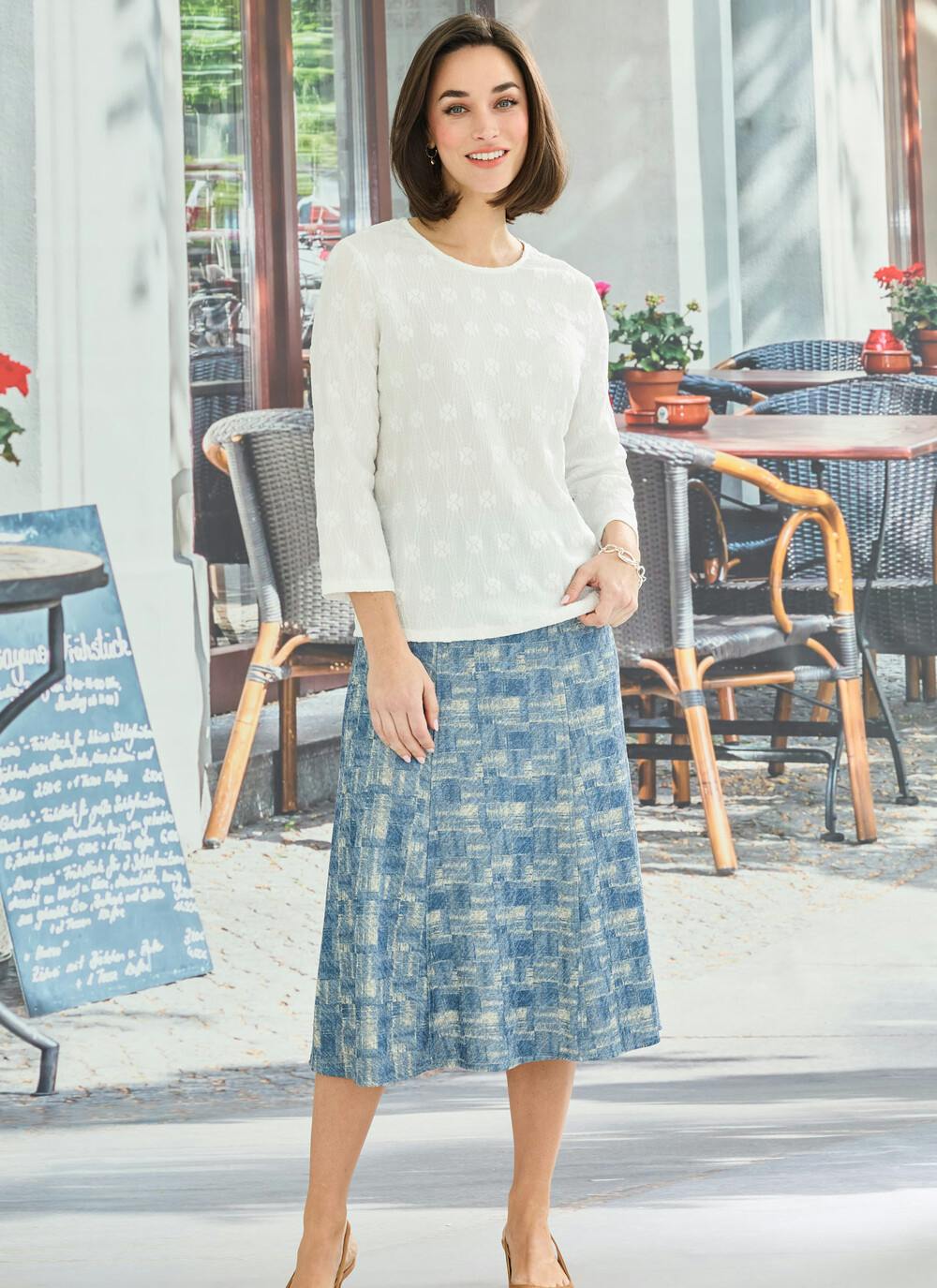  Printed Lined Skirt 27"