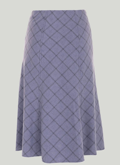  Printed Check Lined Skirt 27"