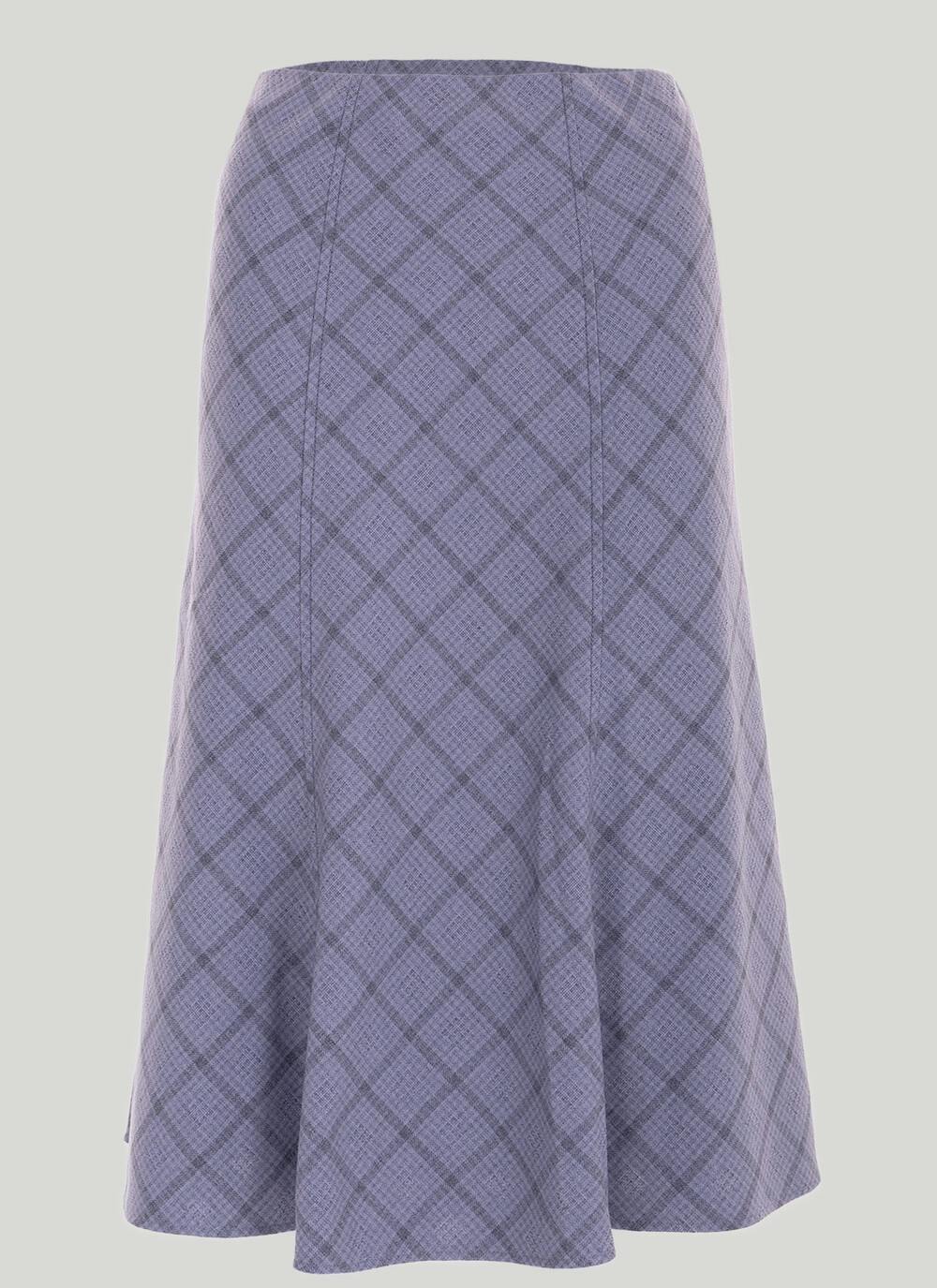  Printed Check Lined Skirt 27"