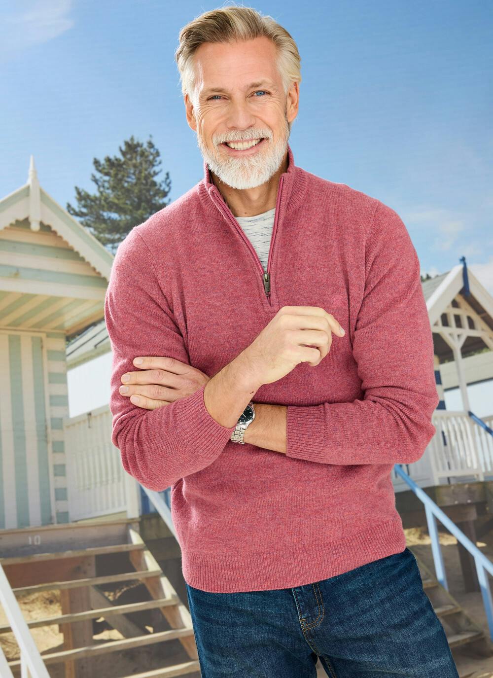  Lambswool Zip Neck Jumper