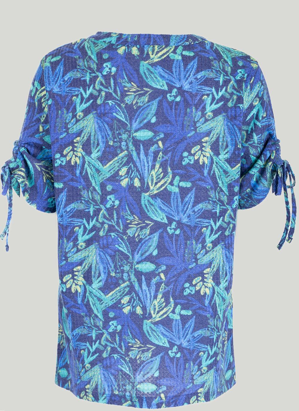  Textured Button Through T-Shirt