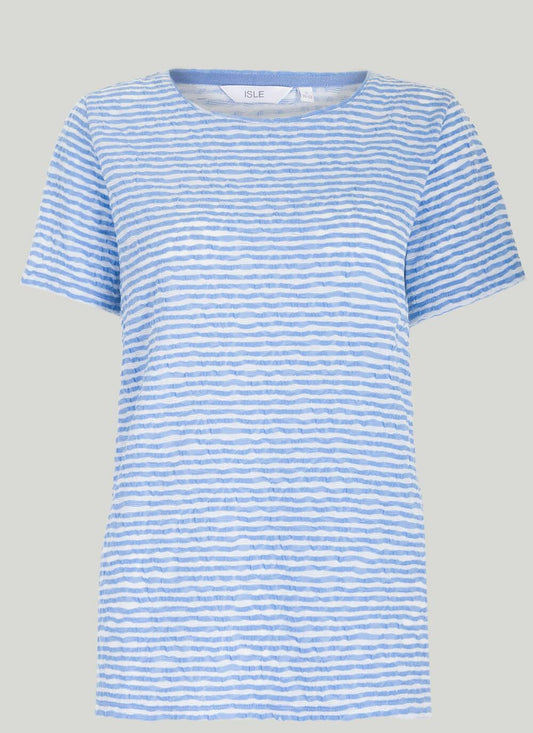  Cotton Blend Striped Textured T-Shirt